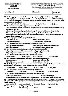 Đề thi thử Tốt nghiệp THPT môn Sinh học - Mã đề 223 - Năm học 2020-2021 - Sở giáo dục và đào tạo Bắc Ninh (Có đáp án)